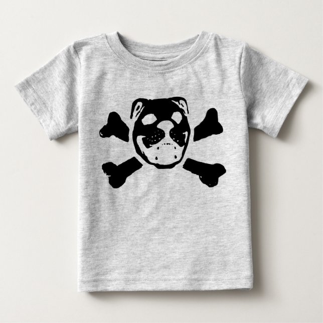 Bulldoggen-Schädel für Baby T-shirt (Vorderseite)