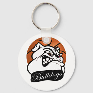 Bulldoggen-Schulteam-Maskottchen-Basketball Schlüsselanhänger