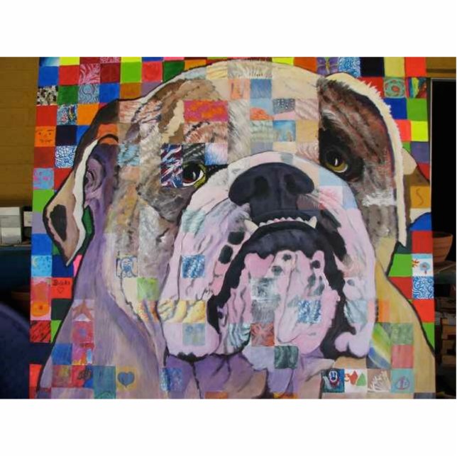 Bulldoggen-Skulptur Freistehende Fotoskulptur (Vorne)