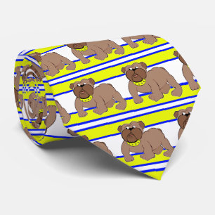 Bulldoggen-Sport-Team-weiße gelbe Krawatte