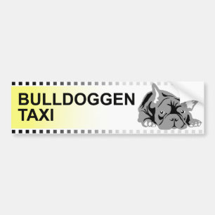 Bulldoggen Taxi Autoaufkleber