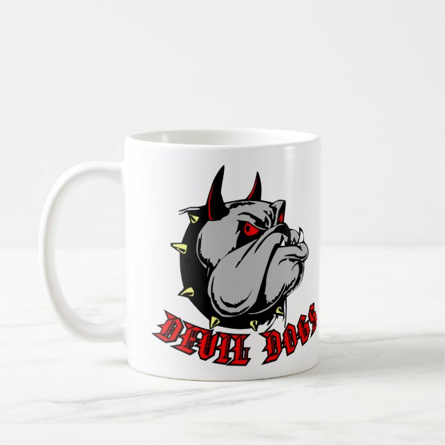 Bulldoggen-Teufel-Hunde Kaffeetasse (Links)