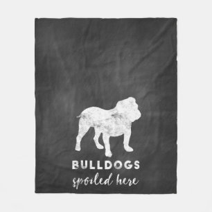 Bulldoggen verdarben hier Vintage Tafel Fleecedecke