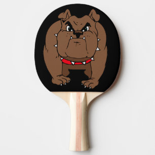 Bulldoggen-Watschenschwimmen wütender Bulldogge Tischtennis Schläger