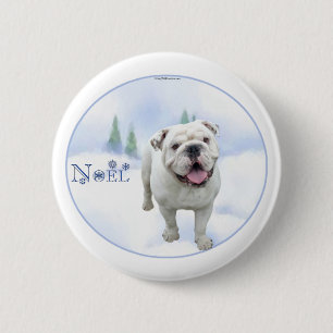 Bulldoggen-Weihnachten-Knopf Button