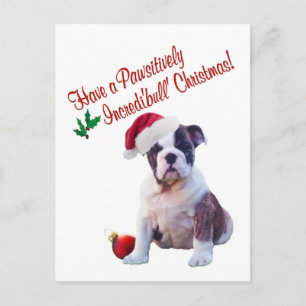 Bulldoggen-Weihnachten wünscht Postkarte