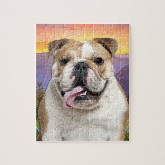 Bulldoggen-Wiese Puzzle (Vertikal)