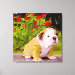 Bulldoggenwelpenkunst Leinwanddruck