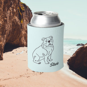 Bulldoghund zeichnend Can Cooler Dosenkühler
