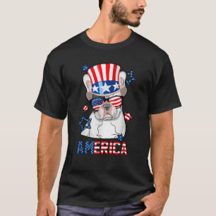 Bulldogin Amerika 4. Juli Männer Frauen Franziskan T-Shirt