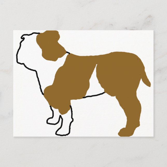 Bulldogin Silhouette Postkarte (Vorderseite)
