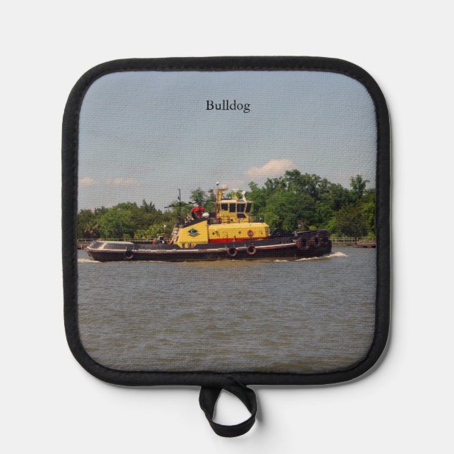 Bulldoginnhalter Topflappen (Vorderseite)