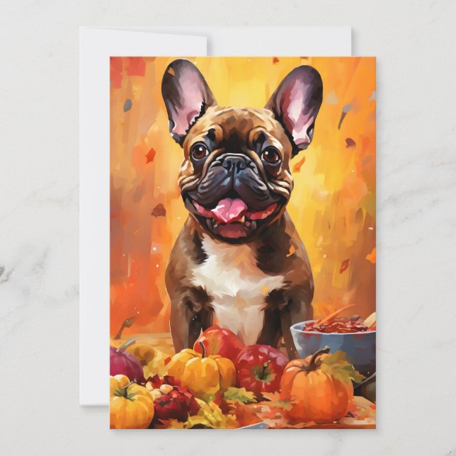 Bulldogischer HerbstErntedank Karte (Vorderseite)