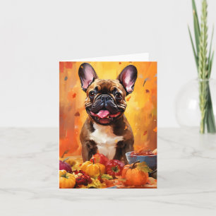 Bulldogischer HerbstErntedank Karte