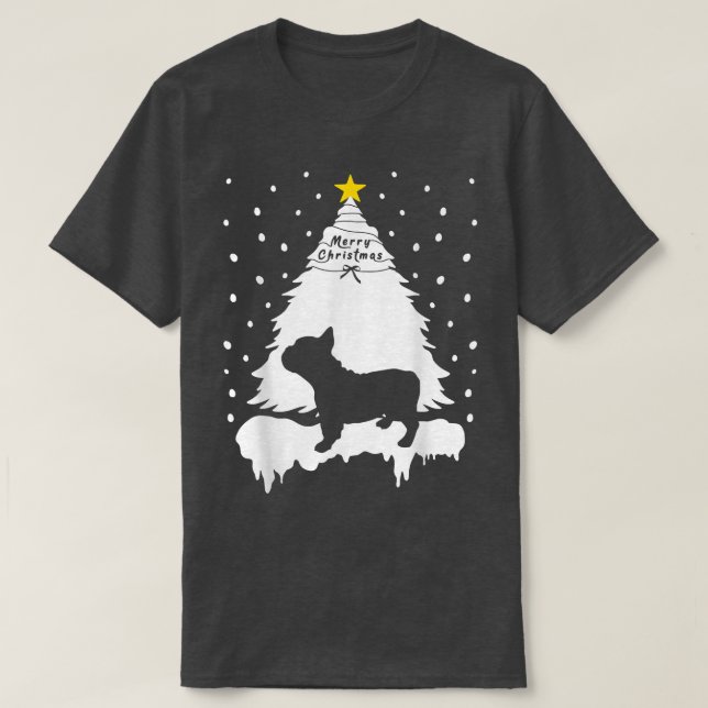 Bulldogischer Weihnachtsbaum für Familienfrauen We T-Shirt (Design vorne)