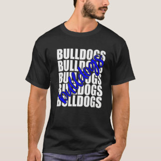 Bulldogs Blue School Sports Fan Team Spirit T-Shirt