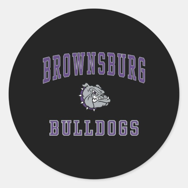 Bulldogs-Brownsburg High School C1 Runder Aufkleber (Vorderseite)