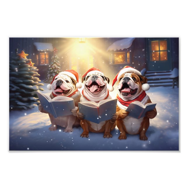 Bulldogs Christmas Caroling Festurlaub Fotodruck (Vorne)