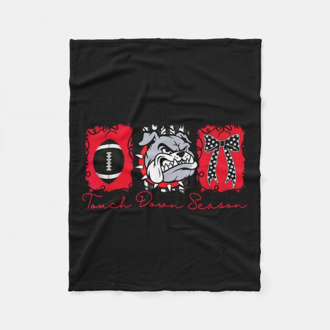 Bulldogs Football Game Day School Mascot Team Srit Fleecedecke (Vorderseite)