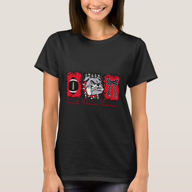 Bulldogs Football Game Day School Mascot Team Srit T-Shirt (Vorderseite)
