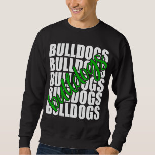 Bulldogs Green School Sports Fan Team Spirit Sweatshirt