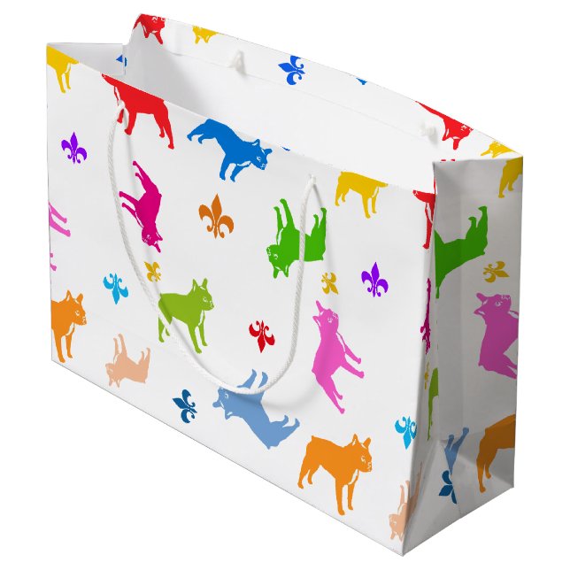 Bulldogs Große Geschenktüte (Rückseite Schrägansicht)