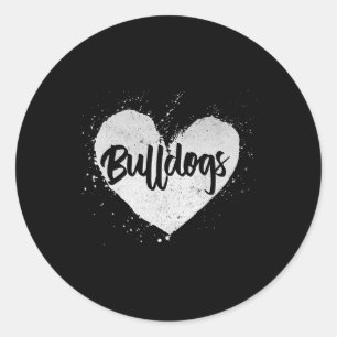 Bulldogs - Heart Dog Lover Animal Breeder Puppy Ow Runder Aufkleber