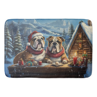 Bulldogs Holiday Design von Rich AMeN Gill Badematte