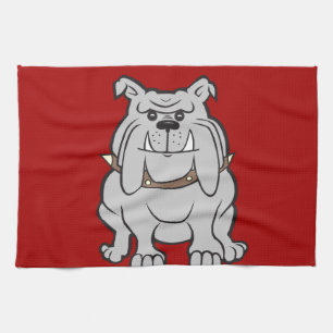 Bulldogs Mascot auf Red Dog Lover Geschenke Geschirrtuch