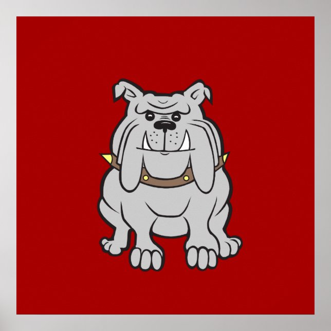 Bulldogs Mascot auf Red Dog Lover Geschenke Poster (Vorne)