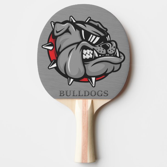 Bulldogs Mascot Ping Pong Paddle Tischtennis Schläger (Vorderseite)