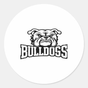 Bulldogs-Maskottchen Zurück zur Schule Teamgeist Runder Aufkleber