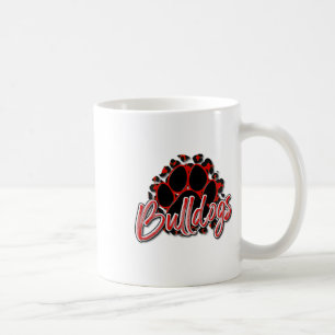 Bulldogs Red Black Cheetah School Sport Fan Team Kaffeetasse