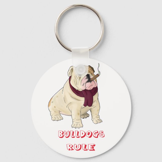 Bulldogs-Regel! English Bulldog Welpenhund Schlüss Schlüsselanhänger (Vorderseite)