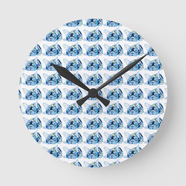 Bulldogs Runde Wanduhr (Vorderseite)