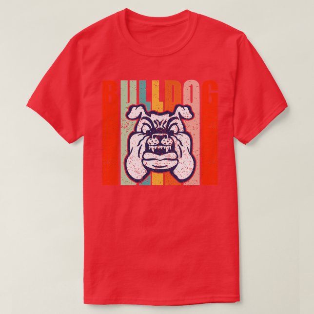 Bulldogs School Sports Fan Team Spirit Mascot Gesc T-Shirt (Design vorne)