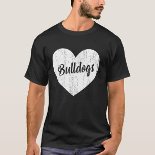 Bulldogs School Sports Fan Team Spirit Mascot Höre T-Shirt