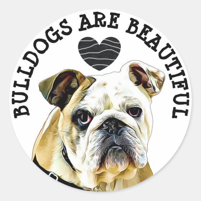 Bulldogs sind ein schönes Magnet Runder Aufkleber (Vorderseite)