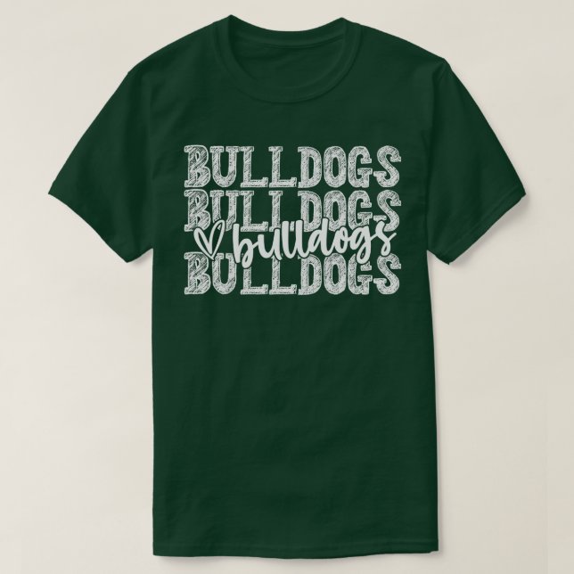 Bulldogs Spirit Wear Game Day School Mascot Sport T-Shirt (Design vorne)