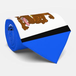 Bulldogs Sports Blue Red White Necktie Krawatte