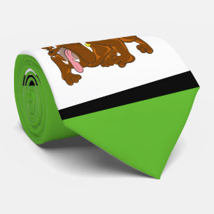 Bulldogs Sportteam Green White Necktie Krawatte