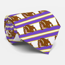 Bulldogs Sportteam Lila White Necktie