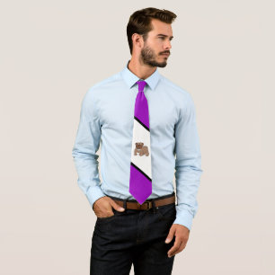 Bulldogs Sportteam Lila White Necktie Krawatte