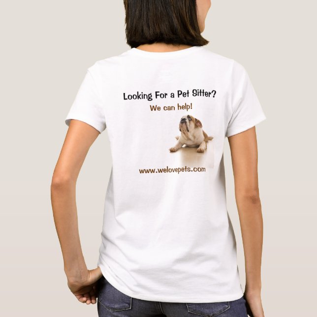 Bulldogs White Looking for Pet Sitters Dog Walkers T-Shirt (Rückseite)