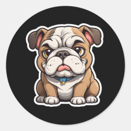 Bulldogsticker Runder Aufkleber