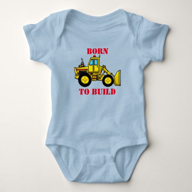 Bulldozer Baby Jersey Bodysuit Strampler (Vorderseite)