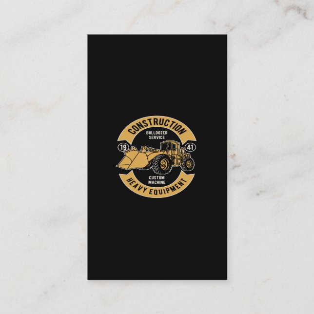 Bulldozer-Bauschwere Ausrüstung Visitenkarte (Vorderseite)