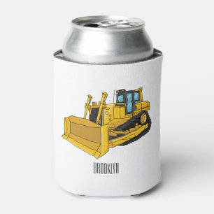 Bulldozer cartoon illustration dosenkühler