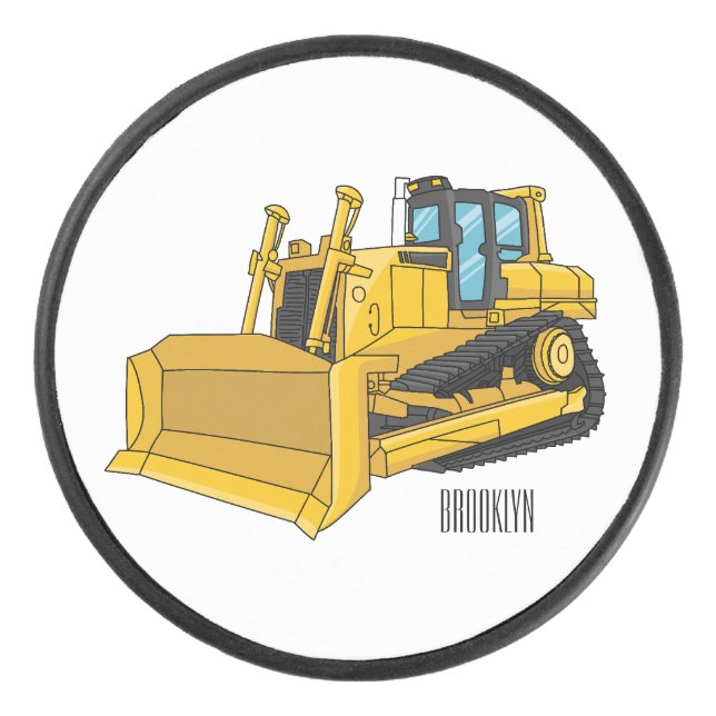 Bulldozer cartoon illustration  eishockey puck (Vorderseite)