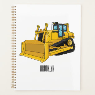 Bulldozer cartoon illustration planer